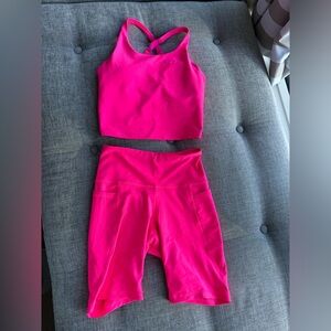 Matching pink work out set